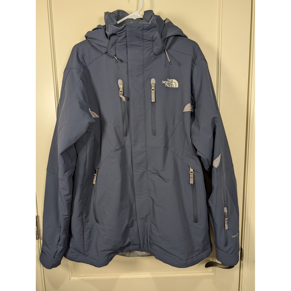 The North Face TNF Apex Softshell Jacket Mens XL Blue Hooded Insulated Coat